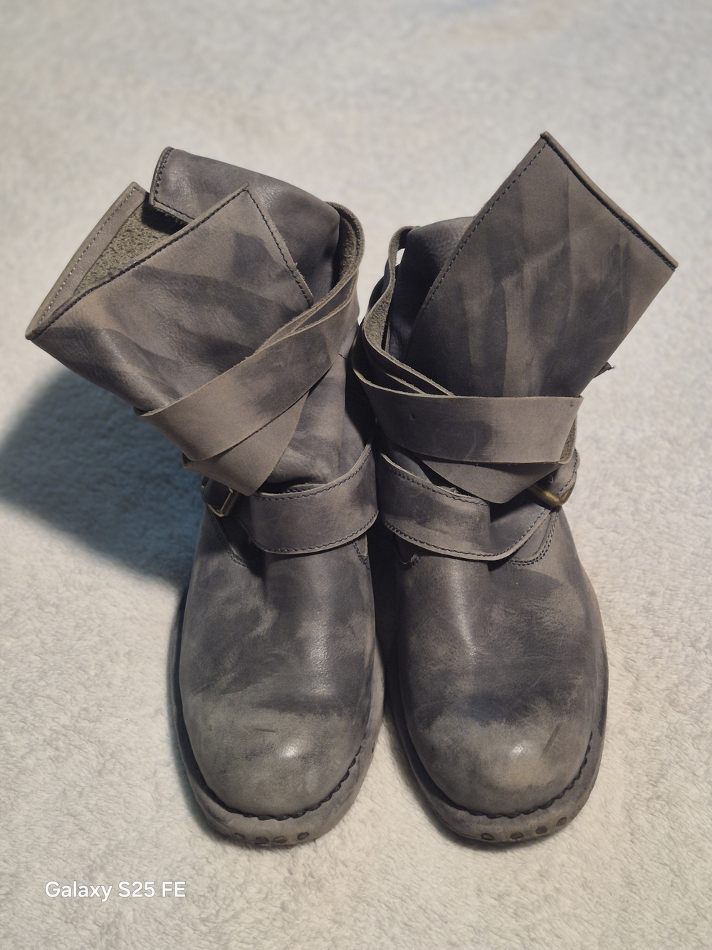 Jeffrey Campbell Gray Leather Slouch Boots Size 9